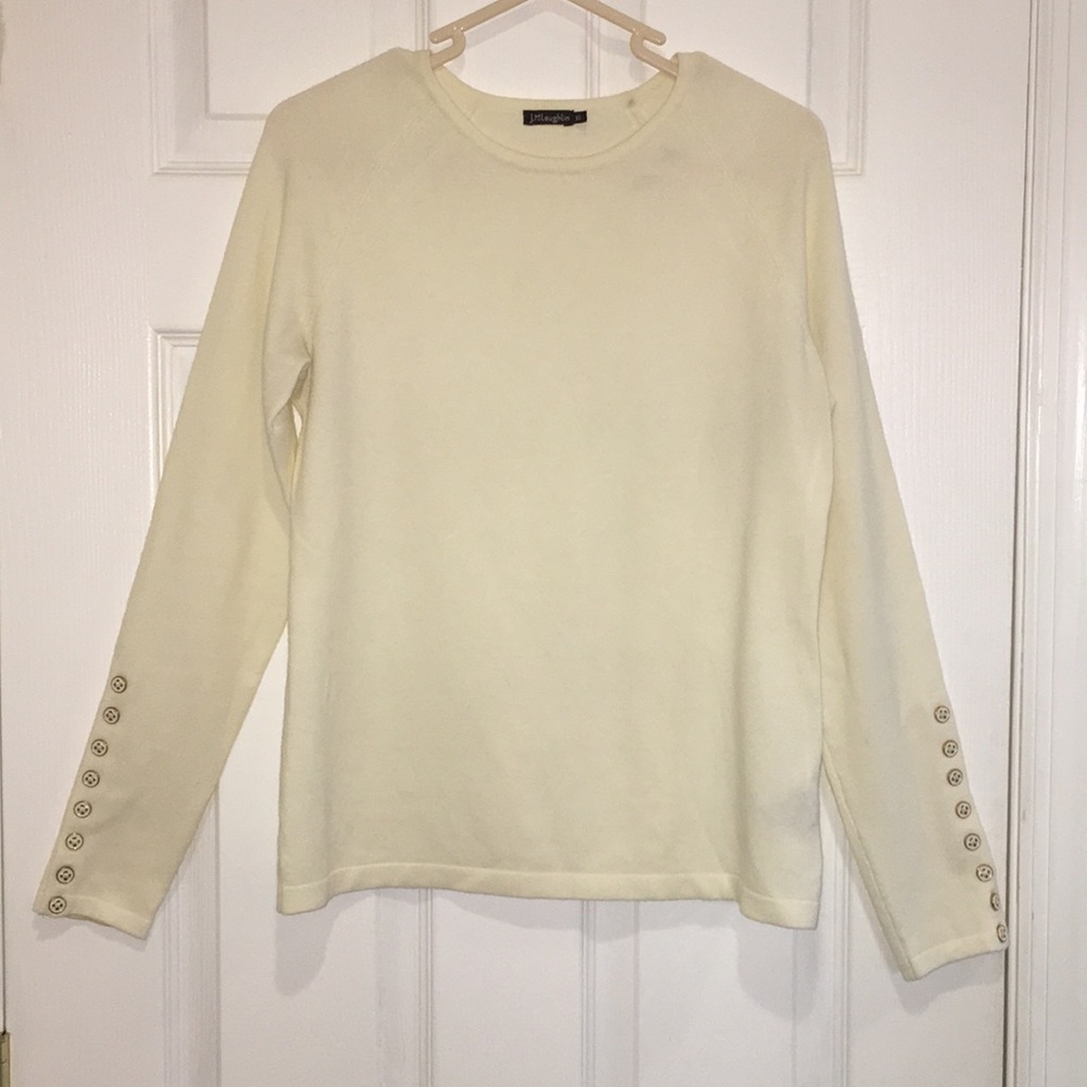 Cream Button Sleeve Sweater